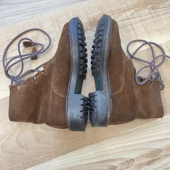 Vintage POLO Country Ralph Lauren Women's Suede Lace Up Prairie Boots Size 6B - Picture 5 of 14